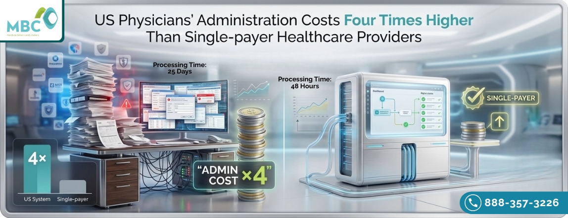 US Physicians’ Administration Costs Four Times Higher Than Single-payer Healthcare Providers